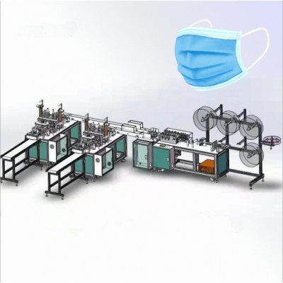 fully automatic 3 ply nonwoven fabric disposable medical facemask facial surgical face masks making machine production line