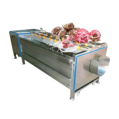 Industrial Cyclic Hydrodynamic High Pressure Fruits Washers Automatic Brush Roller Root Vegetable Washing Machine